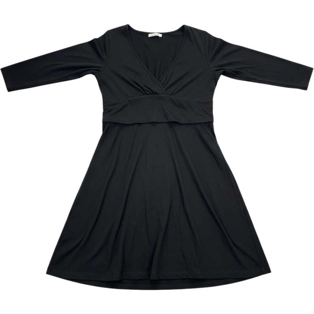 Patagonia Black Organic Cotton V-Neck Empire Waist A-Line Dress Large